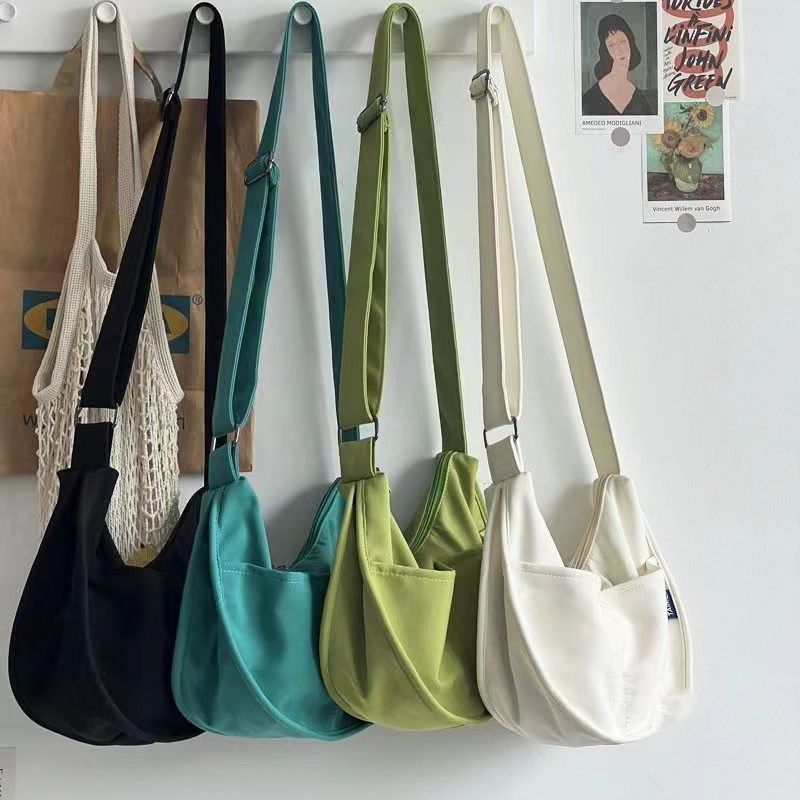 2022 original homemade zipper small tote yoga bag student all-match literary one-shoulder messenger canvas bag female