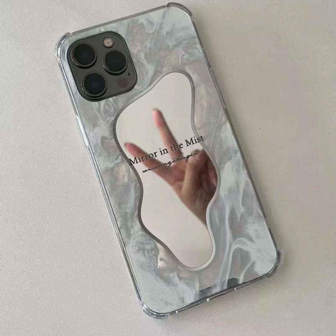 Xiaohongshu with the same smoke mirror mobile phone shell iPhone13 mobile phone shell Apple 11/12 fairy personality mirror