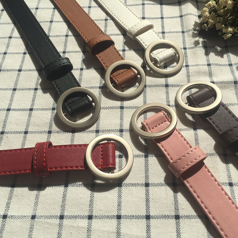 Non-porous ladies belt female simple wild Korean retro fashion black jeans belt female Korean version of the trendy student