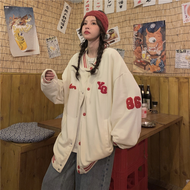 real price real price women's autumn retro baseball jacket