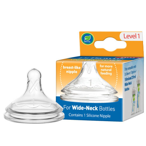Dr. Brown's bottle nipple wide-bore silicone nipple for premature babies