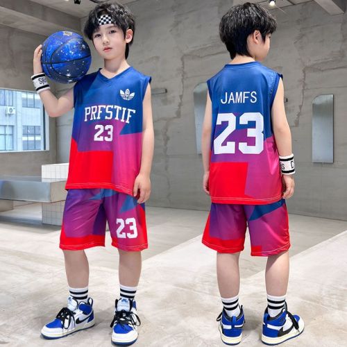 Children's clothing boys' summer suits basketball suits  summer new thin section quick-drying sports vests for big children