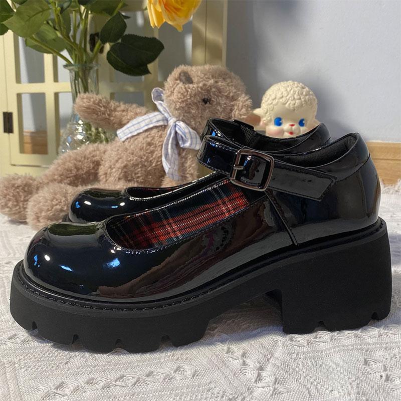 Fructose shop thick bottom wild Mary Jane shoes Japanese college wind heightened small leather shoes shallow mouth jk uniform shoes women
