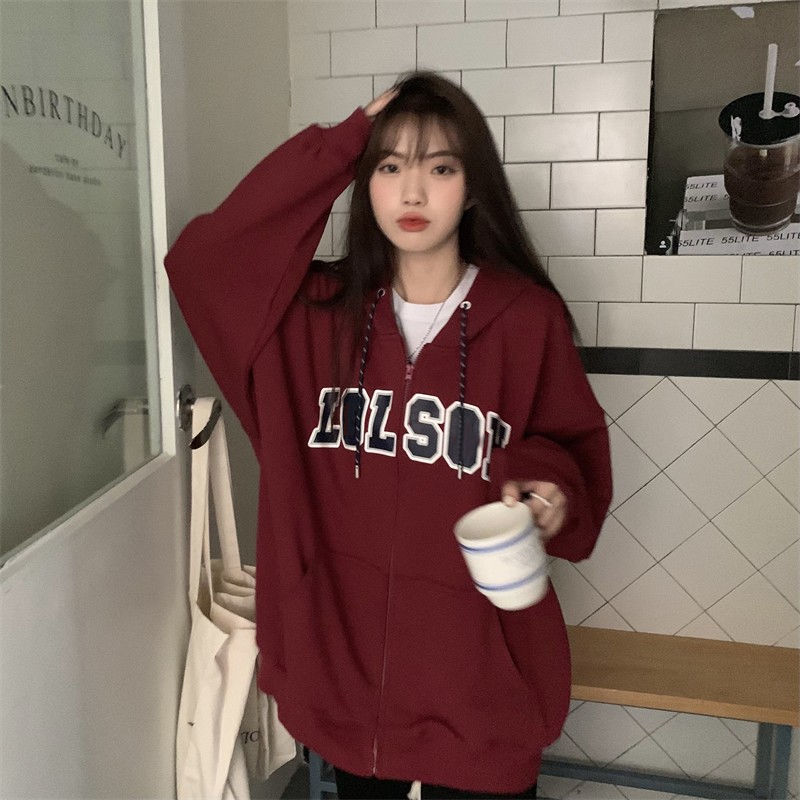 Hooded sweater women's spring 2022 new Korean version waitmore thin section student loose coat long-sleeved top trendy