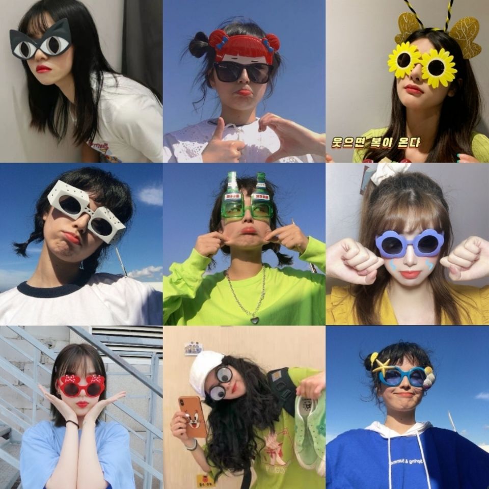 Funny party glasses Personality funny sand sculpture sunglasses Party photo glasses girlfriends students cute sunglasses