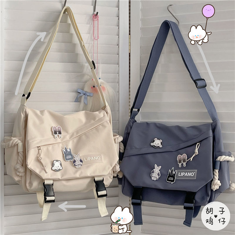 Korean ins style large-capacity shoulder bag male Japanese Harajuku retro tooling messenger bag girl student messenger bag