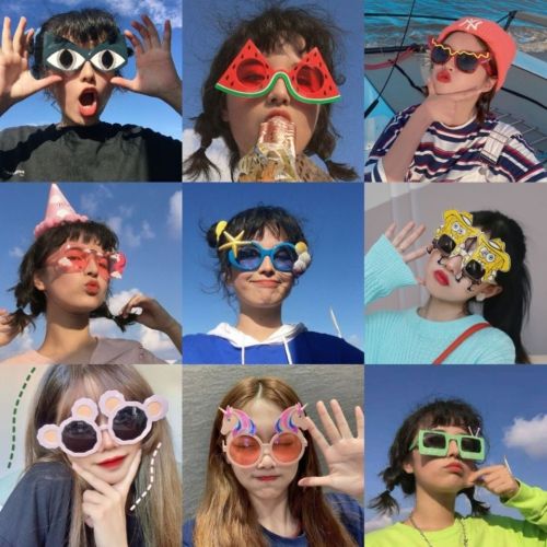 Creative funny photo glasses birthday party party sand sculpture net red vibrato cute funny picnic bump sunglasses