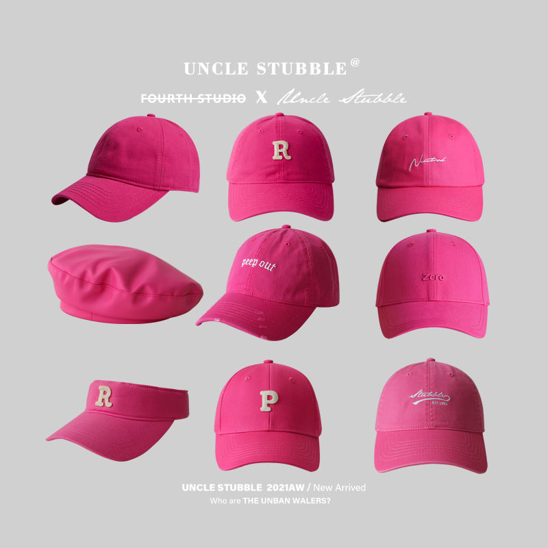 Rose red hat Korea Dongdaemun pink baseball cap girl girl cute soft top cap empty top hat tide