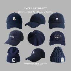 Navy blue hat baseball cap new soft top cap men dark blue hat knitted hat beret women