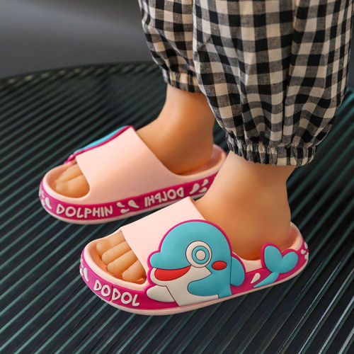 Children's slippers summer girl new baby girl stepping on shit cartoon indoor bathroom non-slip boys and girls sandals and slippers