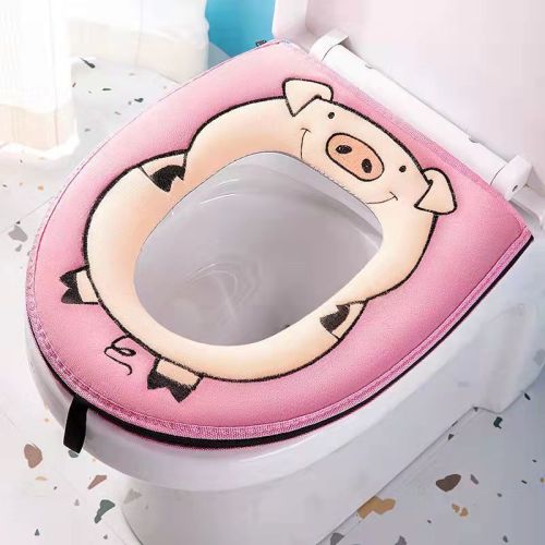Good toilet cushion cute high-end girl high-value four seasons universal household waterproof zipper velcro toilet seat