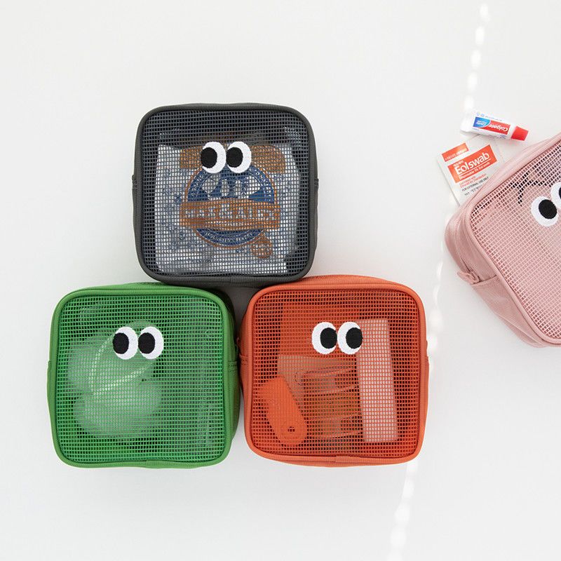 Three-dimensional large-capacity mesh makeup wash bag digital finishing bag travel sundries storage bag