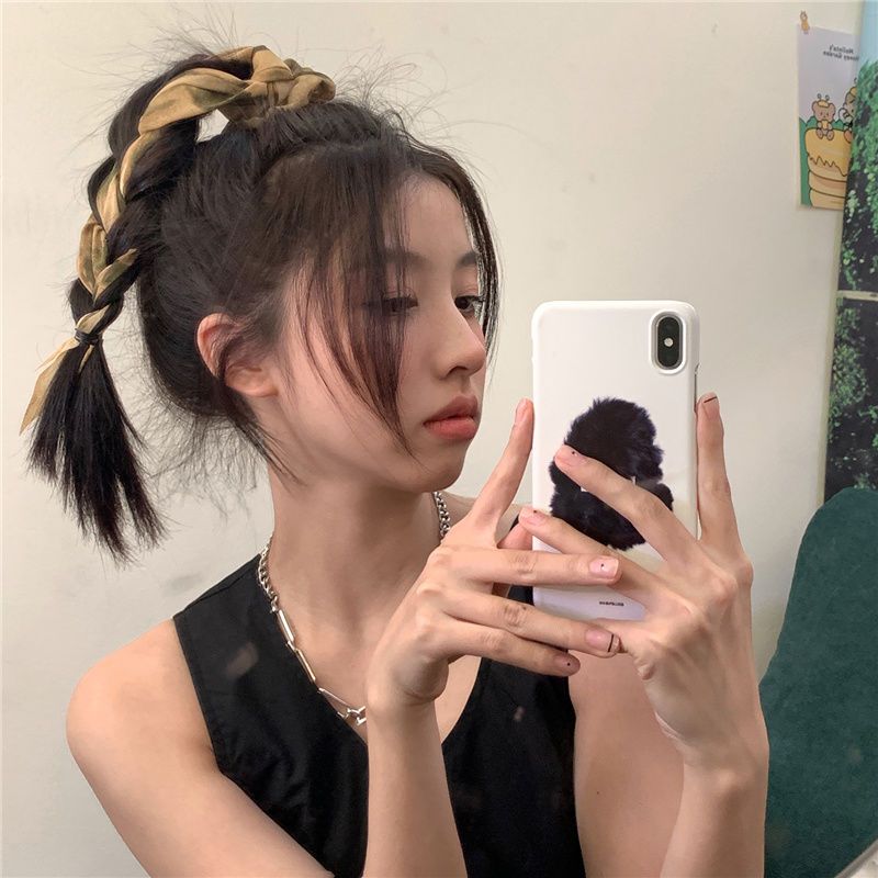 Japan and South Korea's new summer ponytail streamer head rope tied braid hair rope wild tie-dye tied hair bow hair ring female