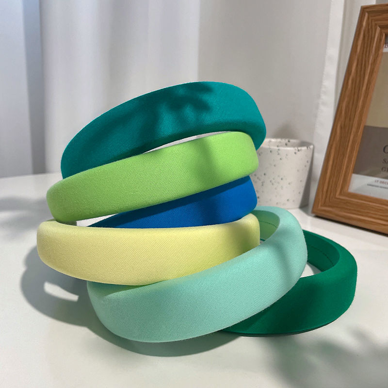 Candy color sponge headband female summer hair card net red 2021 new wide-brimmed French color headband hair accessories