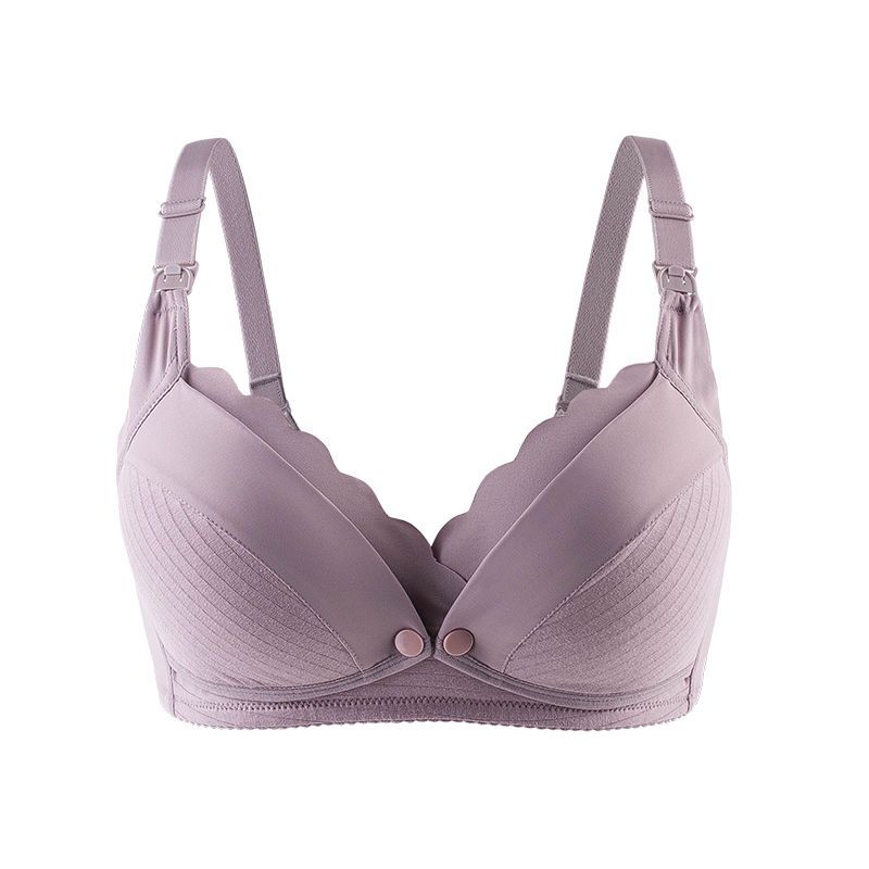 Breastfeeding underwear gathers anti-sagging pregnant women's bra during pregnancy summer thin section postpartum breastfeeding bra female front buckle