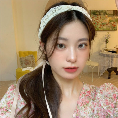 Lace hairband fairy Sen super fairy streamer headband female tied hair braided headband ribbon headband female hair accessories new