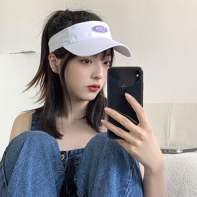 Korean girl sunshade sunscreen top hat female casual curved brim letter sports hat male summer personality sun hat