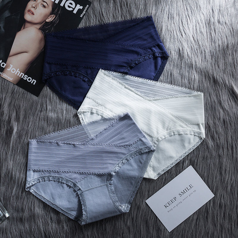 Cat people women's underwear women's mid-waist cotton lace edge seamless sexy breathable women's shorts head large size