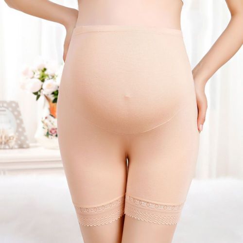 Adjustable pregnant women's belly pants large size pregnant women's safety pants anti-running spring and summer thin three-point modal leggings