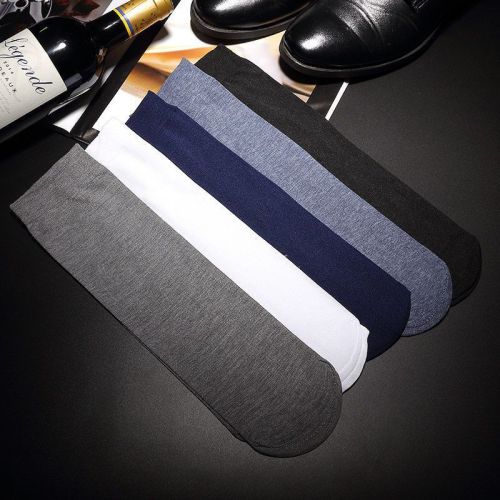 [Buy 20 Get 20 Free] Men's Thin Socks Deodorant Breathable Ice Stockings Men's Business Black Medium Tube Men's Stockings