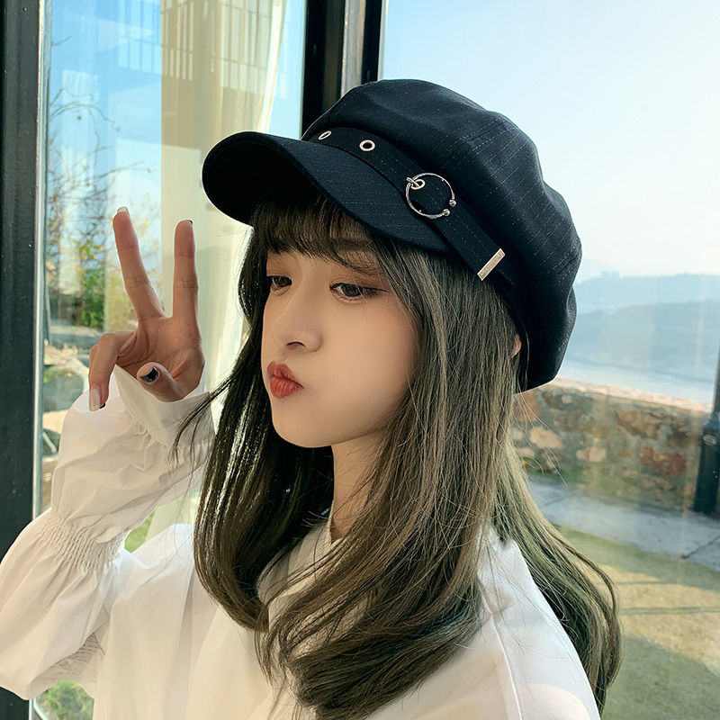Beret female summer autumn net red Korean version of the wild tide Japanese ins British retro peaked newsboy octagonal hat