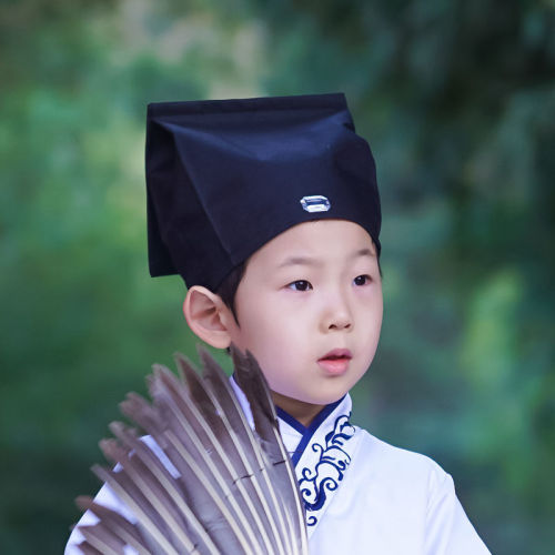 Hanfu hat boy children's costume adult ceremony ancient scholar hat baby scholar ancient wind hat Chinese school book children's hat