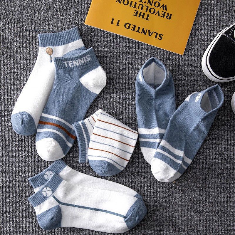 10 pairs of socks men's short socks spring and summer shallow mouth thin boat socks summer sports breathable deodorant socks ins tide