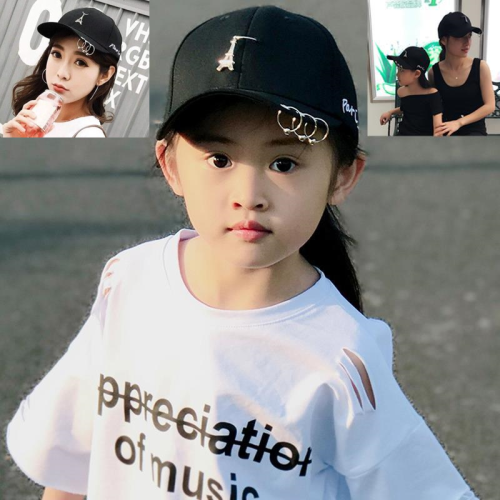 Hat female Korean version girl cap student black baseball cap baby sun hat boy tide parent-child spring and summer