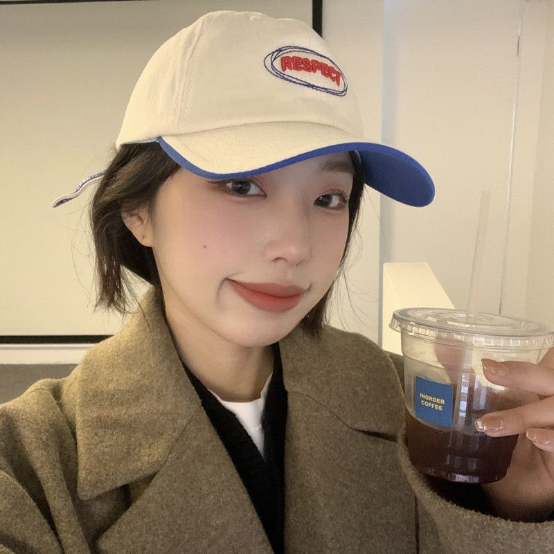 Korean version of the alphabet peaked hat female spring and summer tide brand ins big face soft top fashion couple baseball cap male