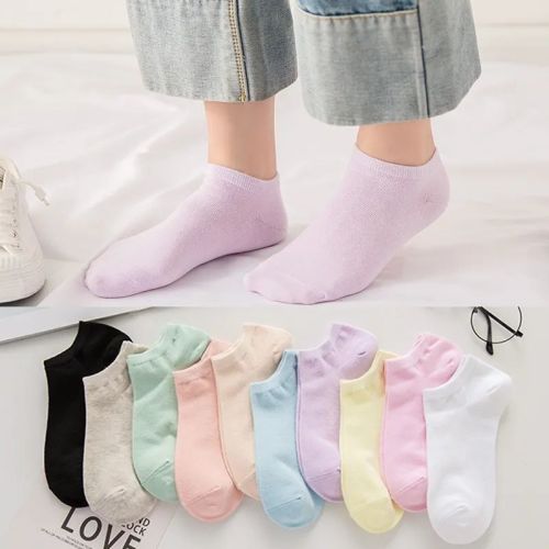 20 packs of pure cotton spring and summer all-match women's socks candy-colored socks shallow thin section ins tide cute Japanese boat socks