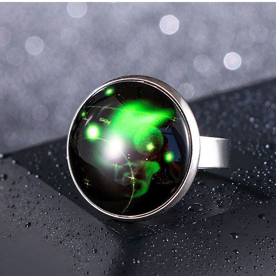 Twelve 12 constellations titanium steel luminous ring male and female students net red adjustable ring wide ring face Japan and South Korea all-match