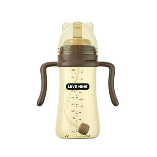 Baby straw bottle anti-breast milk suction mouth anti-fall baby learn to drink children's water cup wide-caliber bottle over one year old