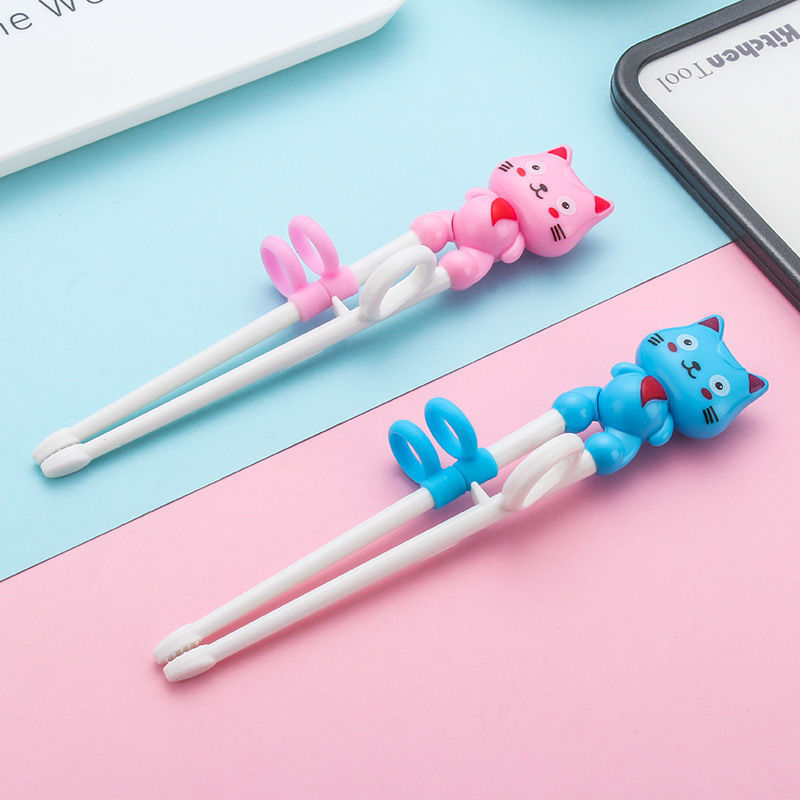Baby learn to eat training spoon fork bendable baby elbow fork spoon practice chopsticks children's tableware set