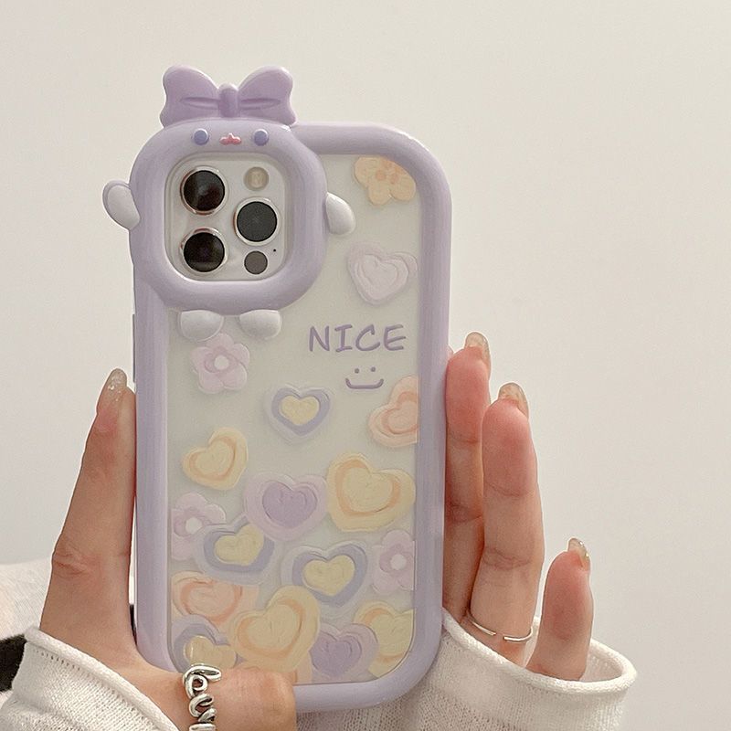 Little monster lens Xinxin Apple 13promax mobile phone case iPhone12/11 anti-drop xr/xs transparent 7/8p