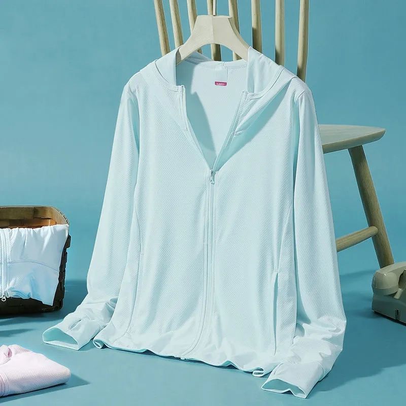 upf50+ ice silk sunscreen clothing women's UV protection light and breathable 2022 summer new sunscreen clothing men's jacket
