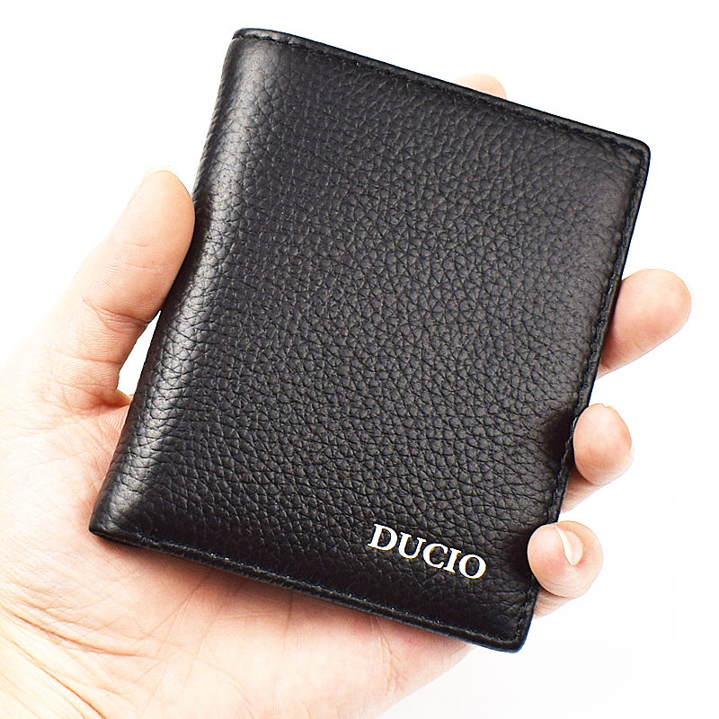 First layer cowhide men's wallet leather short section student Korean driver's license wallet wallet thin section multifunctional