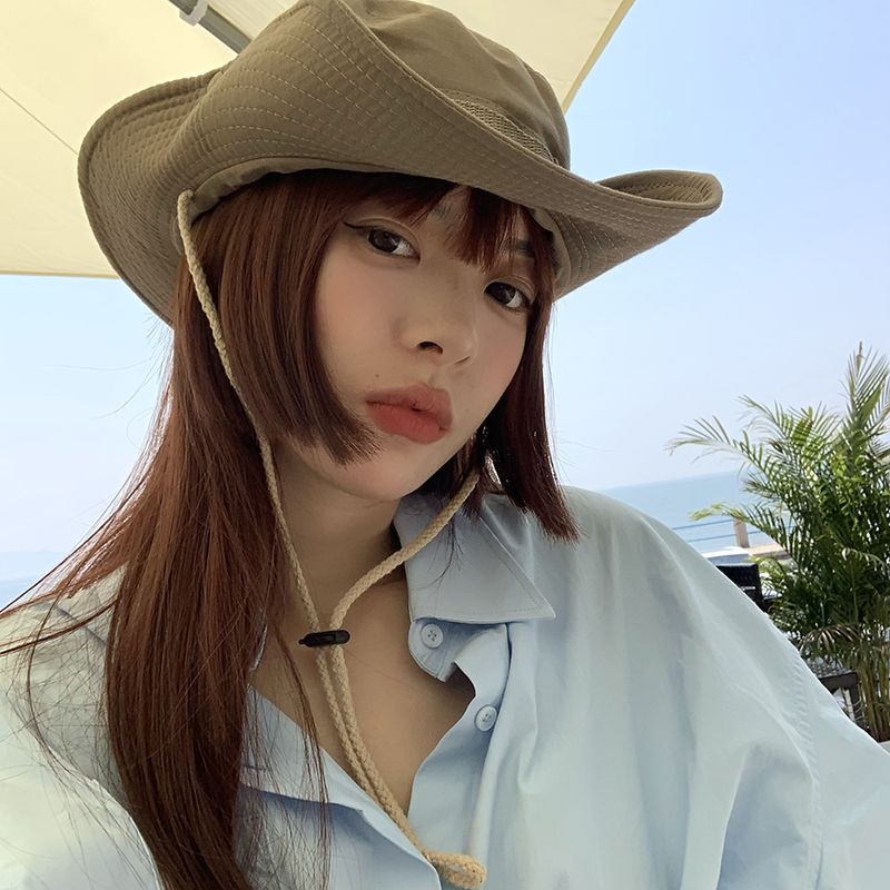 Western cowboy hat women travel camping fisherman hat summer sun protection sun hat outdoor mountaineering sun hat men tide