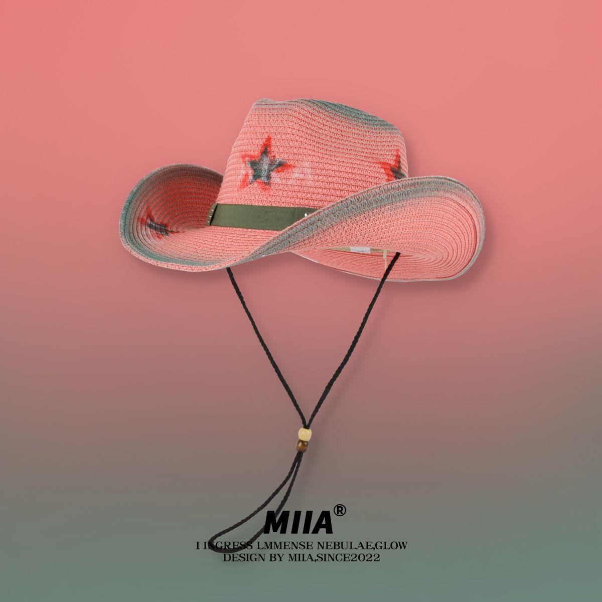 vintage retro smoky pink hot girl western cowboy hat niche straw hat fisherman hat sunscreen sun hat female