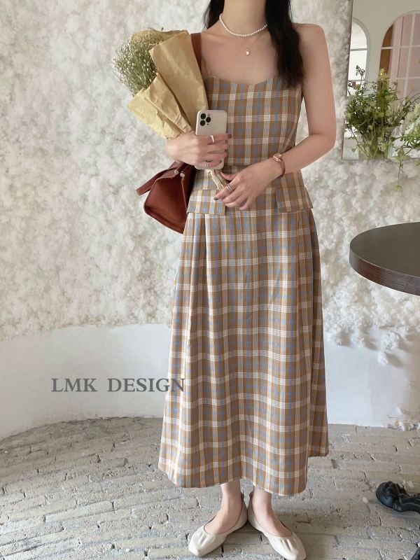 New in early summer! [LMK] Retro plaid suspender dress (without inner build) YS1-2106# HJY