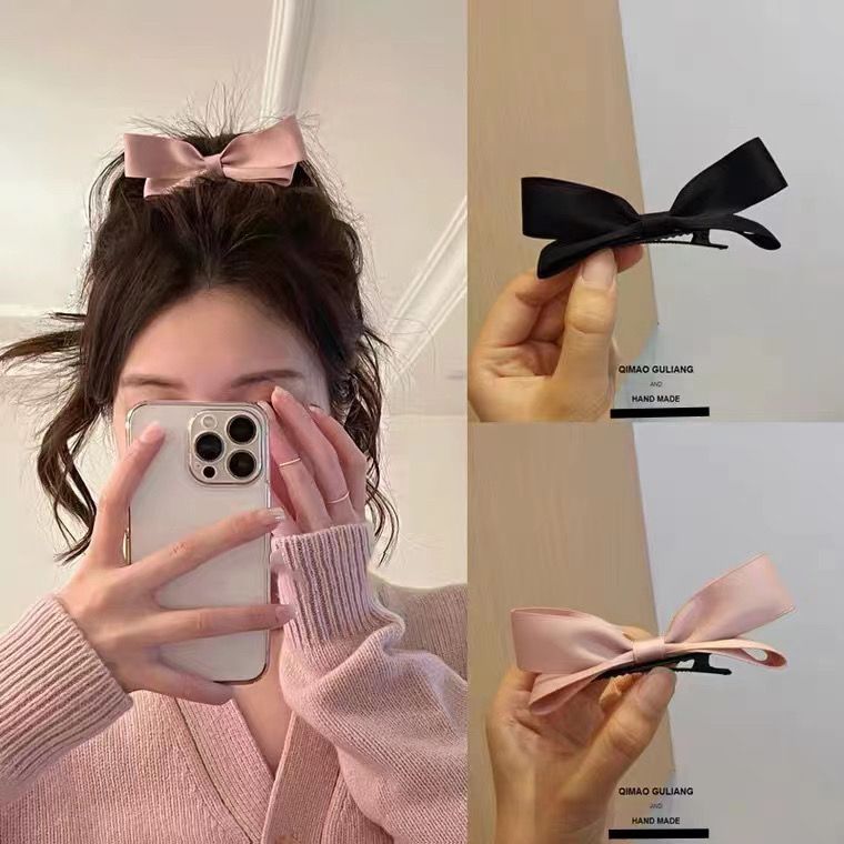 Cute bow three-dimensional small hairpin girl pink bangs clip small ear headdress small red book recommended top clip
