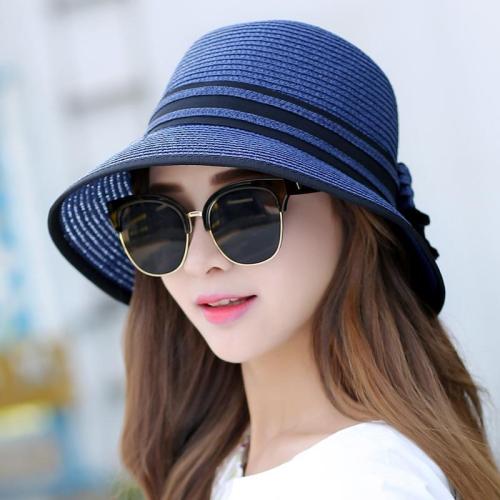 Sun hat female summer sun hat Korean version sunscreen hat beach hat bow cool hat casual fisherman hat basin hat
