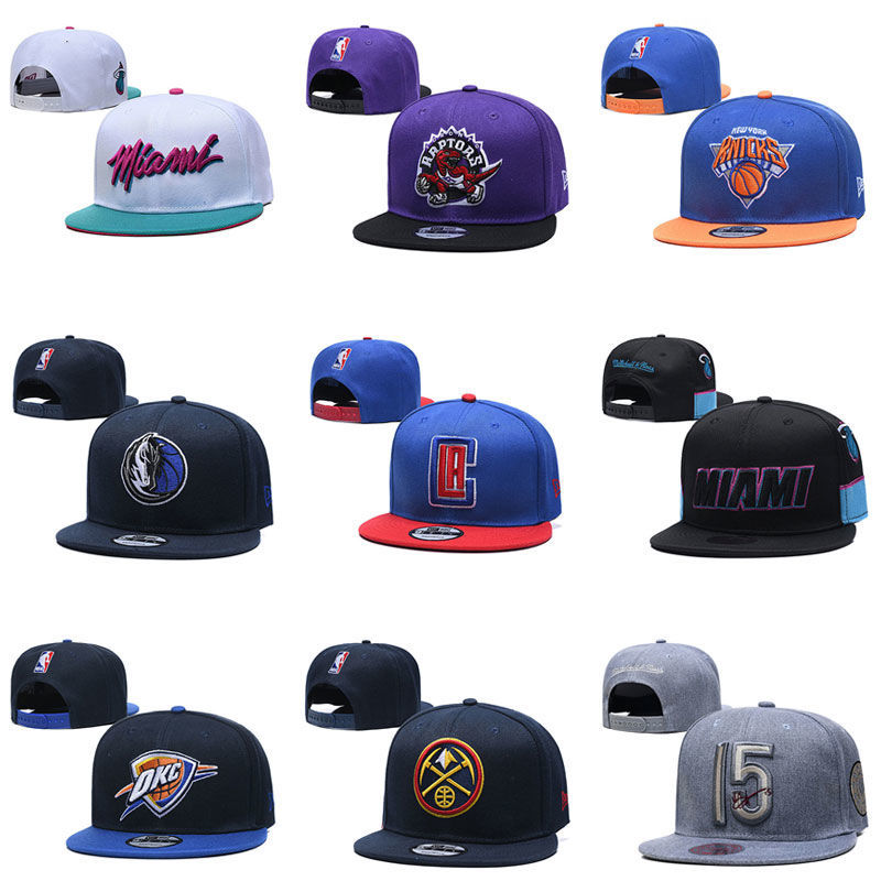 Retro NBA team logo basketball cap Lakers James Kobe Bulls student fans hip-hop flat brim baseball cap