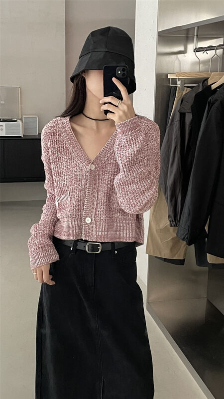 New in autumn!【CLEAN SPACE】Simple and casual short knitted cardigan 31897# CQW