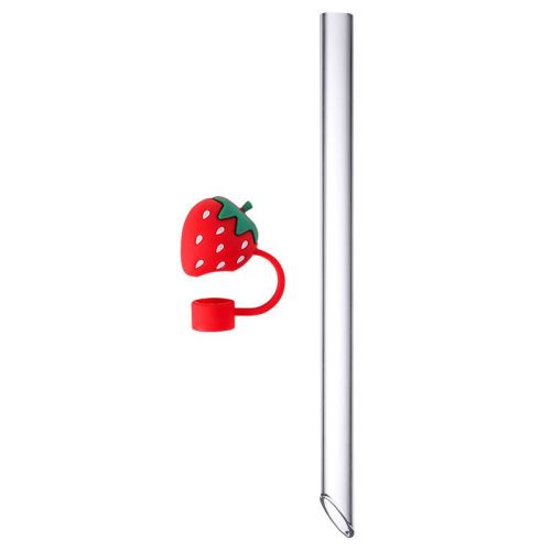Ins wind net red niche fairy large-caliber milk tea is environmentally friendly and repeatedly uses glass straw thick tube + dust plug