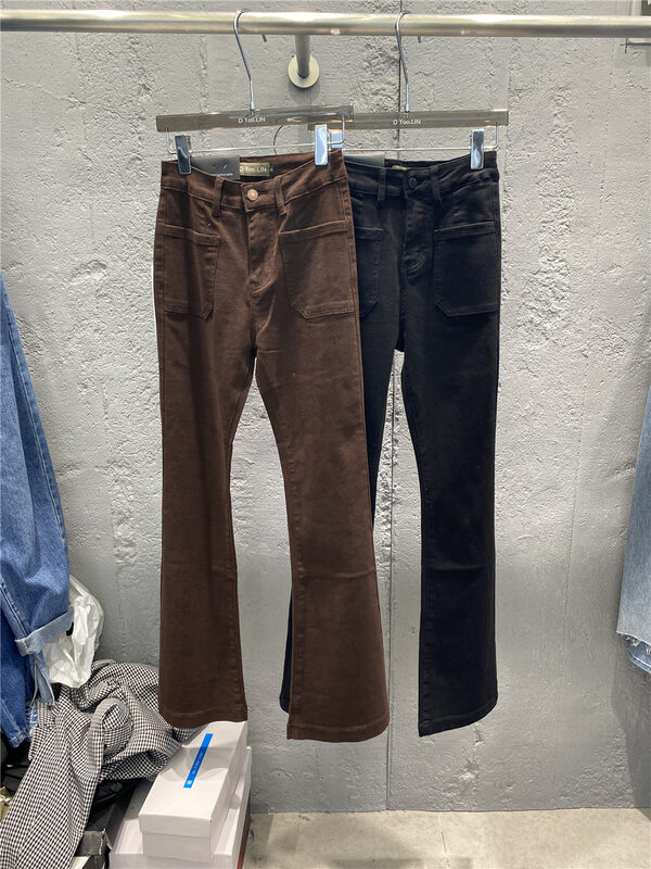 New in early autumn!【DTOO.LIN】Casual solid color micro-flare jeans AD1760# OZQ