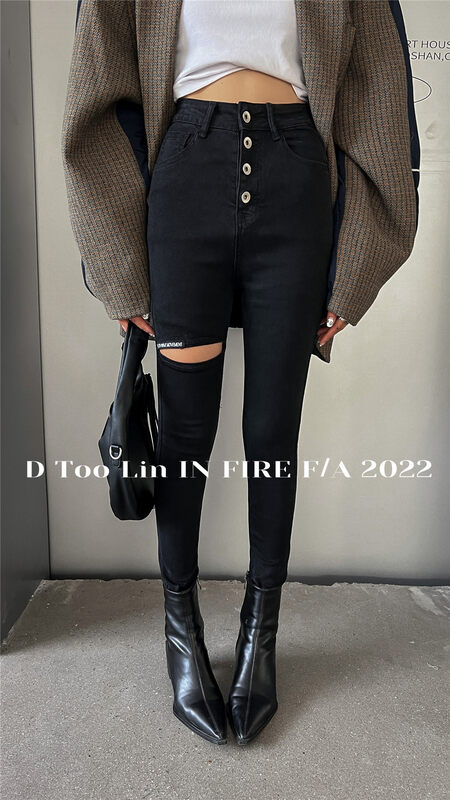 New in early autumn! [DTOO.LIN] Versatile ripped jeans N23A# OZQ