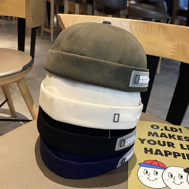 Hat men's trendy Japanese retro yuppie brimless melon hat female Korean version all-match hip-hop landlord hat sailor rogue hat
