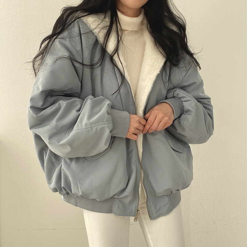 Actual shooting of new winter fat mm Plush thickened women's coat with lamb wool cotton clothes on both sides