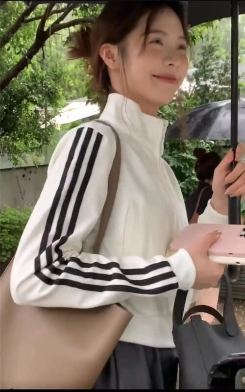 New in autumn! [ABOUT ANN] Stand collar bar loose zipper short jacket 3113# ZJY