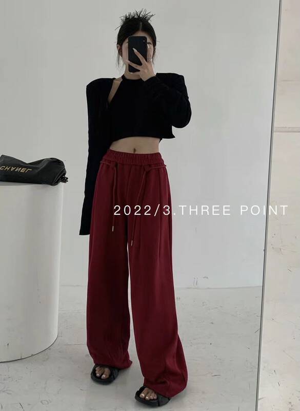 【3.THREE POINT】Korean version of solid color all-match casual pants 6060# ZXL